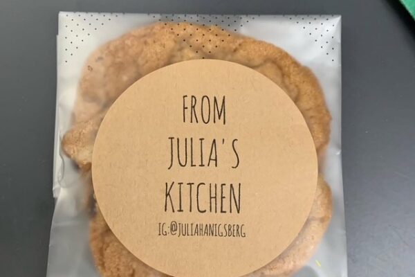 Cookie - with the label saying "from Julia's kitchen"